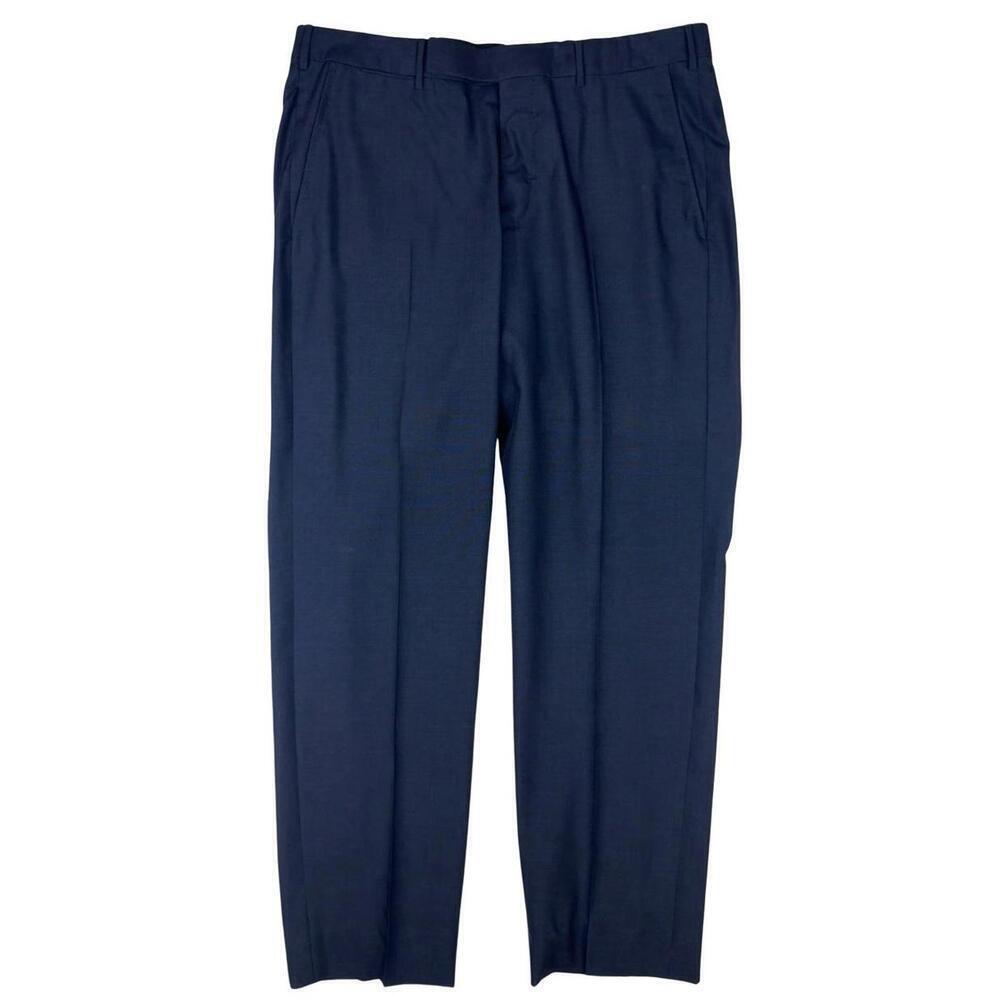 Ermenegildo Zegna Slim Fit Leggerissimo Wool & Silk Trousers Blue Size 34 W 29 L
